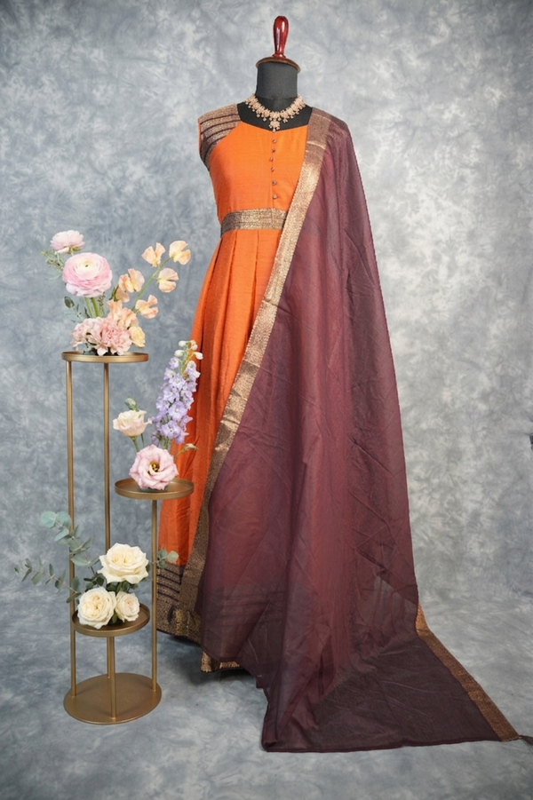 Burnt Orange Cotton Maxi Set – A beautifully crafted cotton maxi set in a rich burnt orange shade, designed for all-day comfort and effortless elegance. Features a flattering silhouette with a soft, breathable feel.