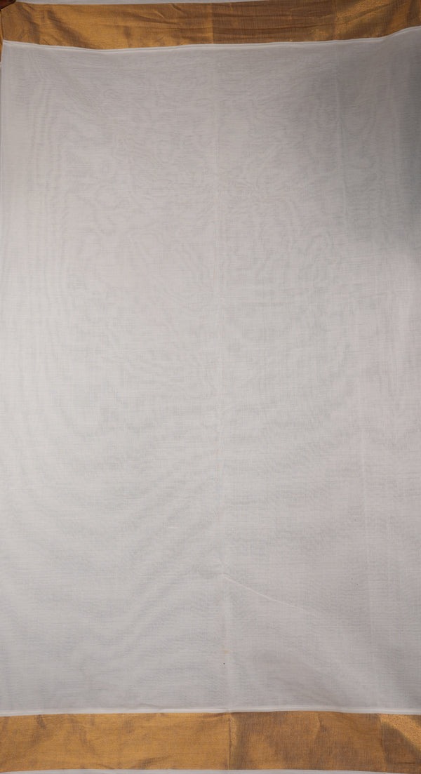A light gray or off-white fabric sheet or towel laid flat on a wooden surface, showing a subtle woven texture.