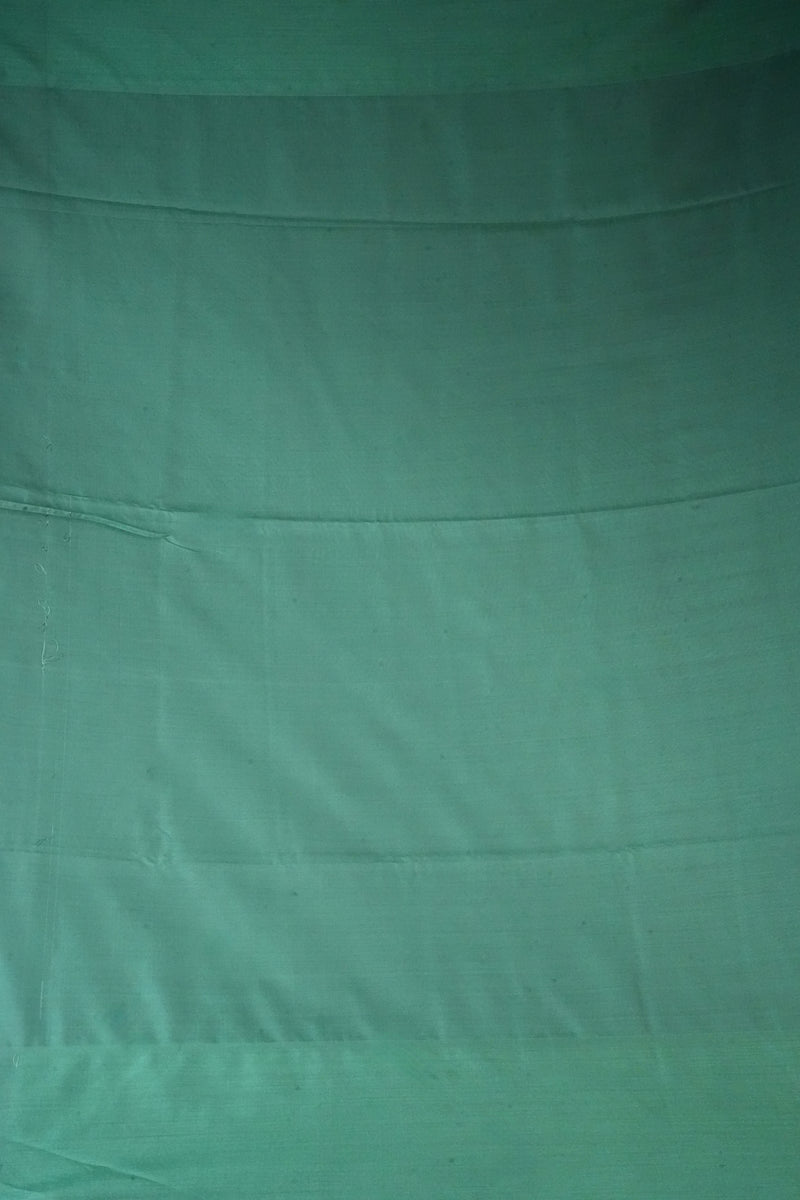 Ice Blue Soft Silk Saree | Silver Circular Butta Design | Bottle Green Rich Zari Border | Festive Wear