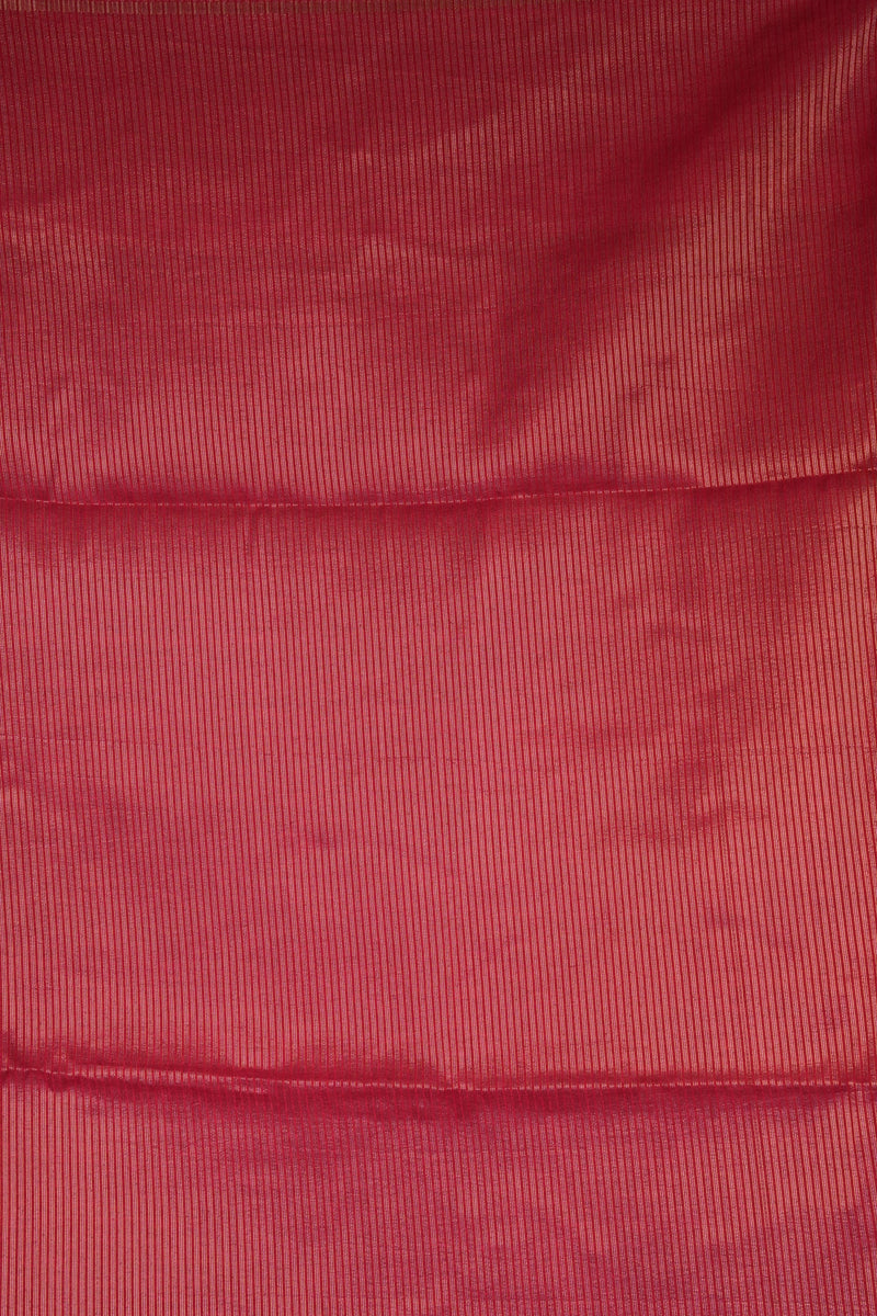 Deep Wine Semi Tussar Silk Saree | Diagonal Zari Stripes with Elegant Tassel Pallu | Festive Wear