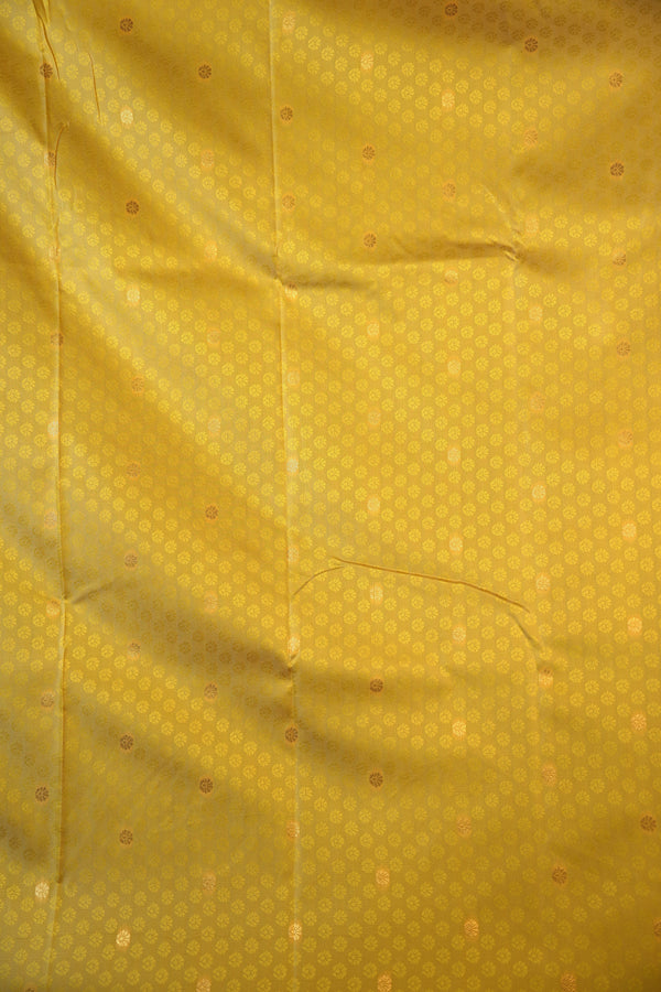 Yellow Soft Silk Saree | Tone-on-Tone Gold Zari Weave | Bridal & Festive Wear