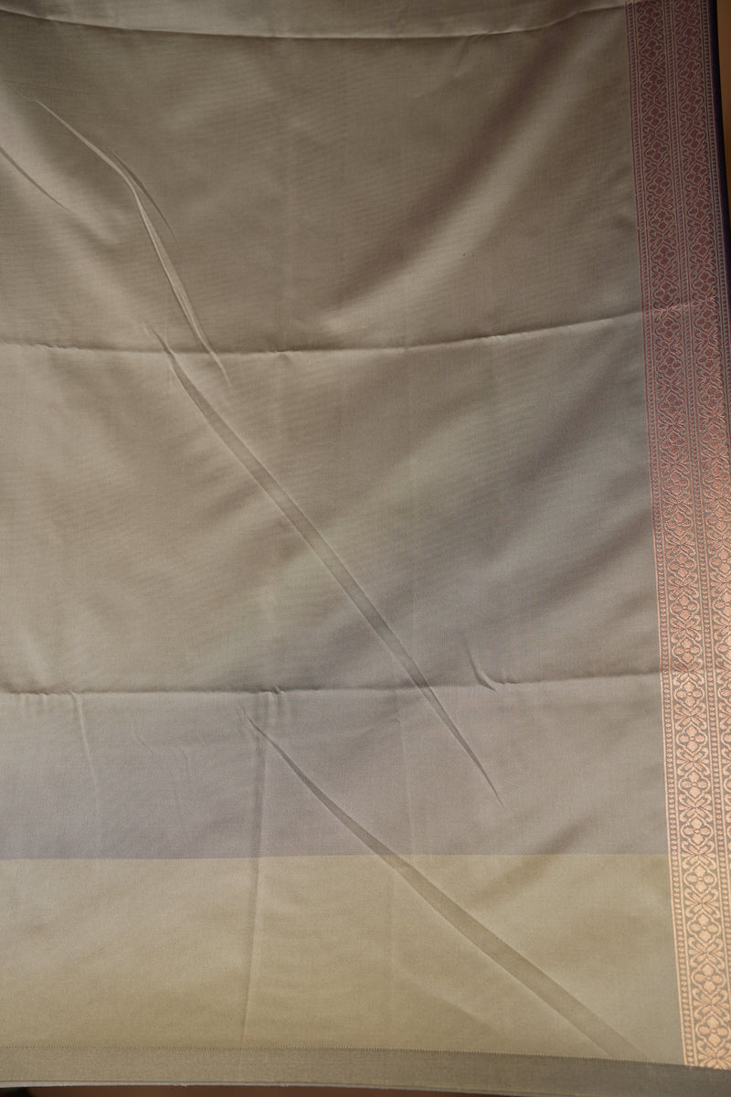 Wine Purple Soft Silk Saree | Gold Zari Butta Beige Border | Traditional Wear