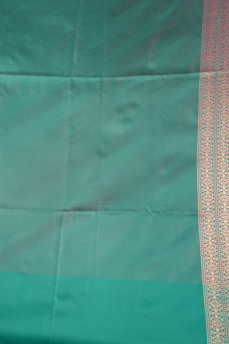 Mauve Purple Soft Silk Saree | Gold Zari Floral Butta Sea Green Border | Traditional Wear