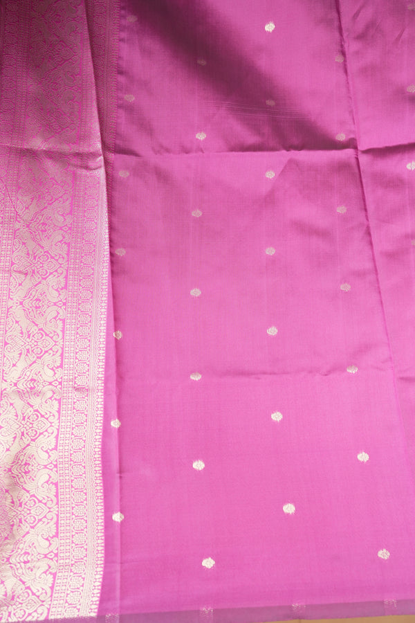 Cotton Saree | Mustard Gold with Magenta Pink Zari Border | Traditional Festive Wear