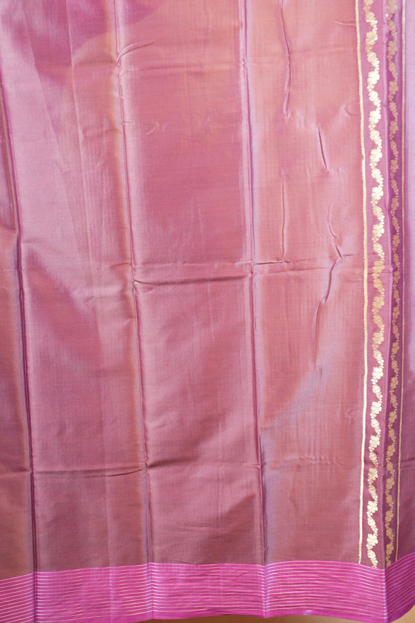 Banarasi Silk Saree | Wine Brown with Magenta Pink Border | Wedding & Festive Wear