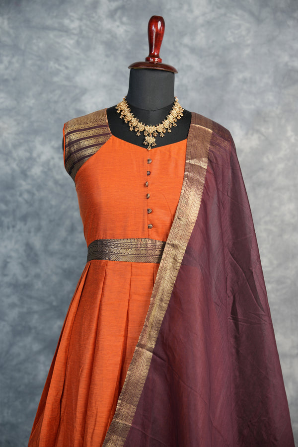 Burnt Orange Cotton Maxi Set – A beautifully crafted cotton maxi set in a rich burnt orange shade, designed for all-day comfort and effortless elegance. Features a flattering silhouette with a soft, breathable feel.