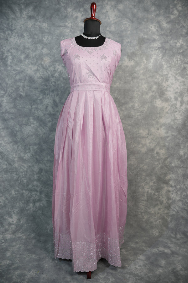Lavender Pink Chiffon Maxi Set – A soft and graceful maxi set crafted from airy chiffon in a soothing lavender pink tone, designed for an elegant and flowy look.