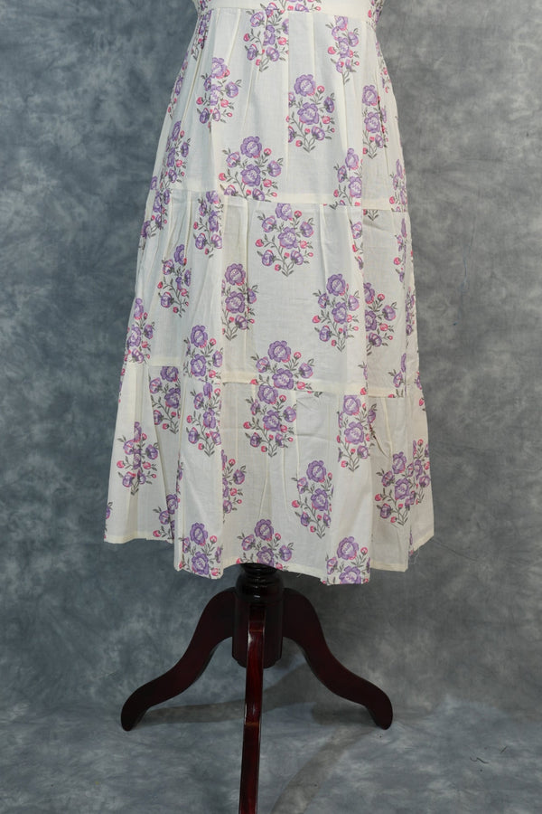 Lilac Bloom Cotton Top Set — A gracefully designed ensemble featuring a delicate floral print in soft lilac tones, crafted from lightweight breathable cotton fabric. Comes with a comfortable matching bottom, perfect for effortless everyday casual wear