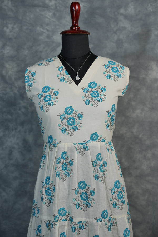 Sky Bloom Cotton Top Set, Elegantly Designed with Soft Floral Print, Crafted in Breathable Cotton Fabric, Comes with a Comfortable Matching Bottom, and Styled for Everyday Casual Wear