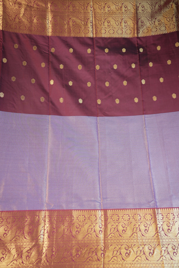 Glossy Blue Banarasi Silk Saree | Antique Gold Paisley Border with Gold Buta | Festive Ethnic Wear