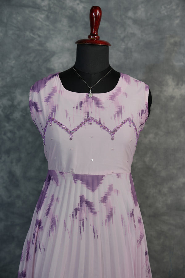 Lavender Blush Chiffon Top Set -A dreamy, lightweight chiffon two piece set in a soft lavender blush hue effortlessly elegant for brunches, outings, or casual days out.