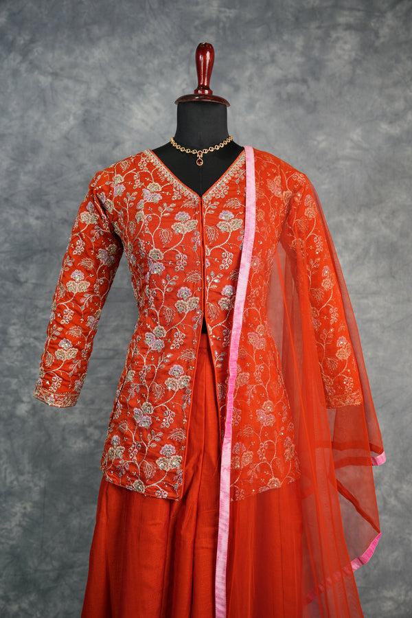Orange Mastani Palazzo Set with Graceful Traditional Style, Smooth Comfortable Fabric & Trendy Flowy Palazzo Design – Ideal for Festive Celebrations, Casual Outings & Elegant Party Wear Looks