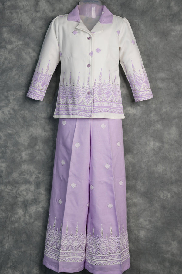 Lavender Girls Western Dress A trendy Lavender western dress for girls featuring a stylish silhouette and modern charm. Designed for comfort, elegance, and standout party wear fashion.