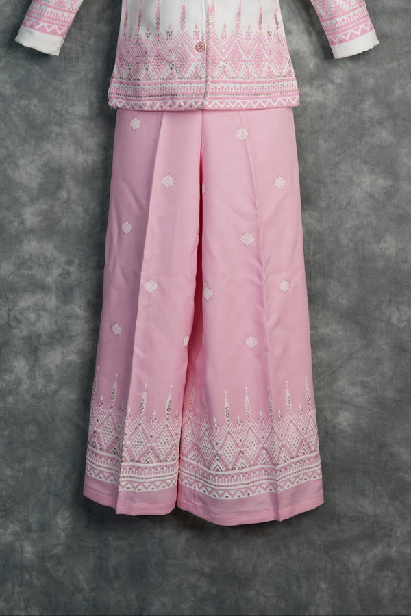 Blush Pink Girls Western Dress A stylish pink western dress designed with modern elegance and charming detailing. Featuring a graceful silhouette and trendy finish, this outfit brings the perfect blend of comfort, fashion, and festive charm for girls.