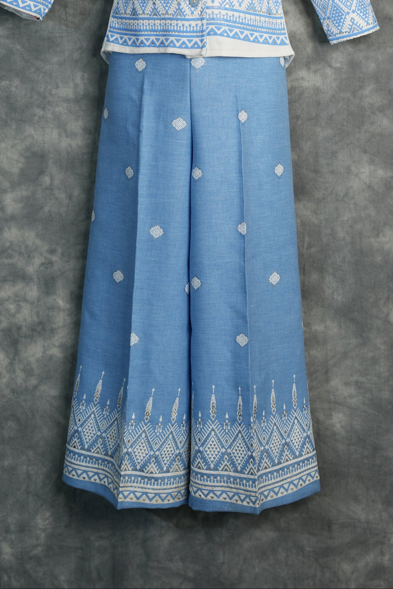 Sky blue western dress for girls with a stylish silhouette and elegant detailing. Perfect for casual outings, birthday parties, and everyday trendy wear. Lightweight, comfortable, and fashion forward.