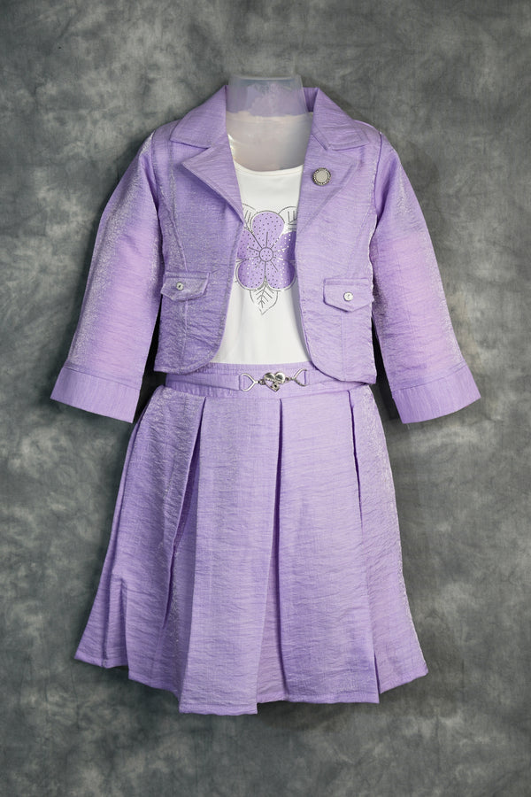 Royal Purple Kids Skirt and Top Dress with elegant detailing and a stylish festive look, crafted for comfort, grace, and modern ethnic charm.