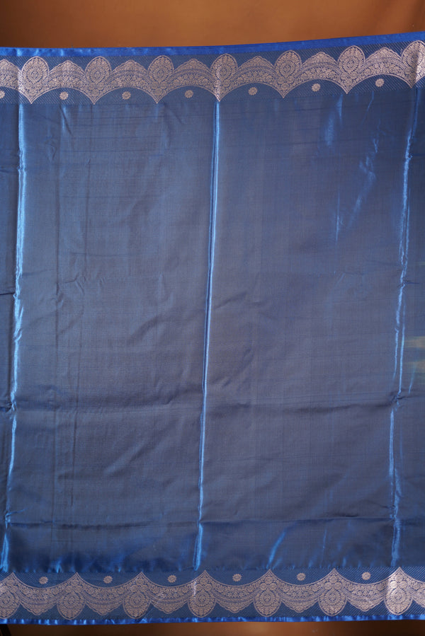 Navy Blue Banarasi Silk Saree | Zari Butta & Pallu | Traditional Festive Wear with Blouse