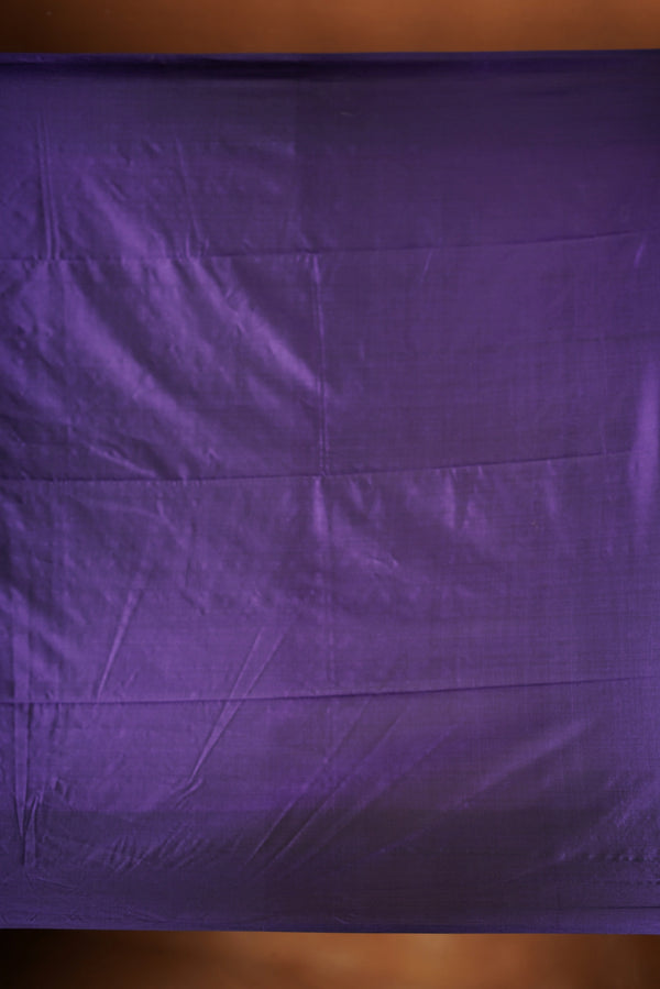 Mustard Yellow Soft Silk Saree | Violet Checked Lurex Border | Festive & Modern Wear