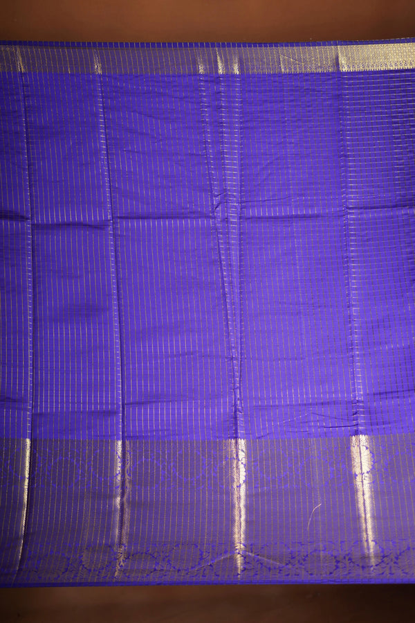 Royal Violet Fancy cotton saree -   elegance with this stunning violet georgette saree, featuring a rich lurex checks in body. The saree is adorned with fine zari detailing and a beautifully crafted border that adds depth and richness.