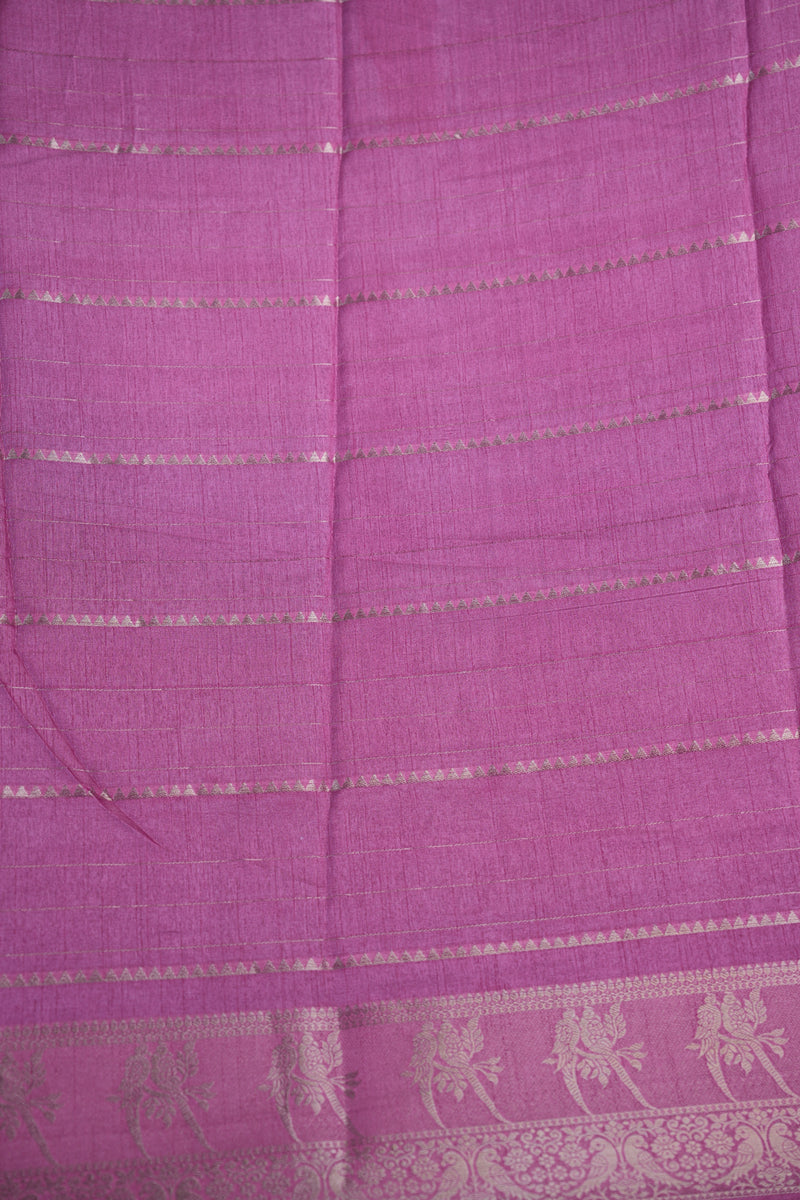 Wine Semi Mysore Silk Saree with Pink Gold Zari Border & Floral Motif Pallu Traditional Festive Wedding Saree for Women Ethnic Indian Wear