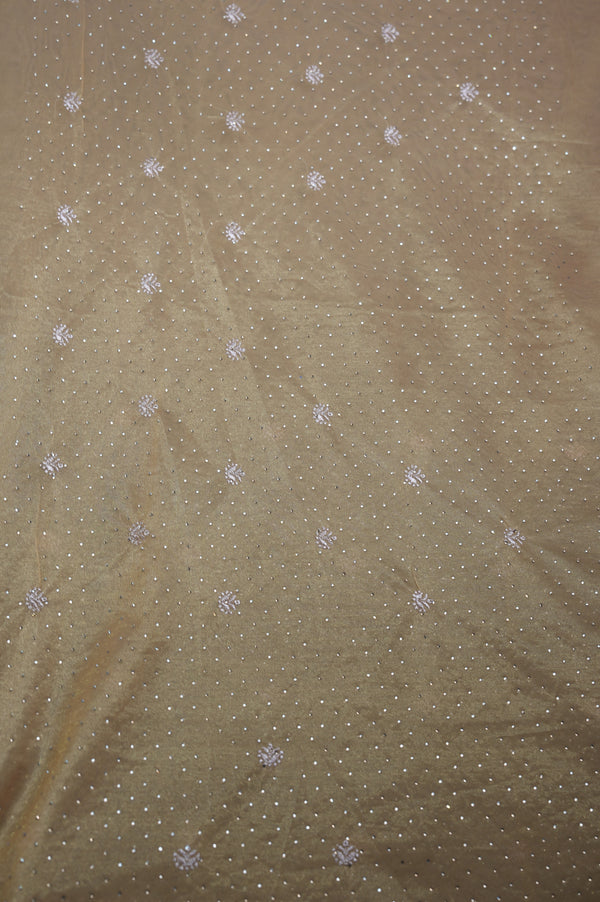 Soft Peach Gold Party Wear Saree with Rich Embroidery, Subtle Sparkle & Elegant Drape Ideal for Weddings, Parties, Festive Occasions & Ethnic Fashion Looks for Women