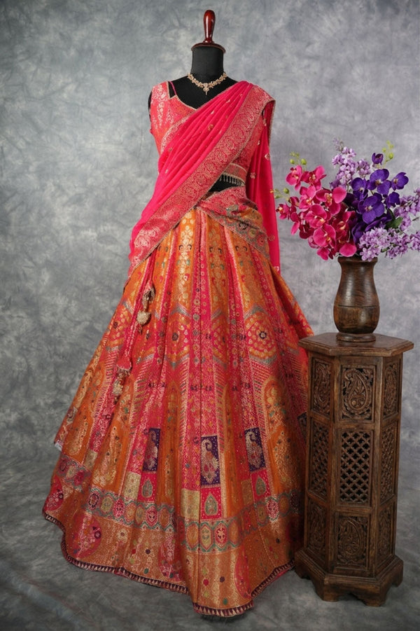 Rani Pink Saffron Orange Lehenga Choli